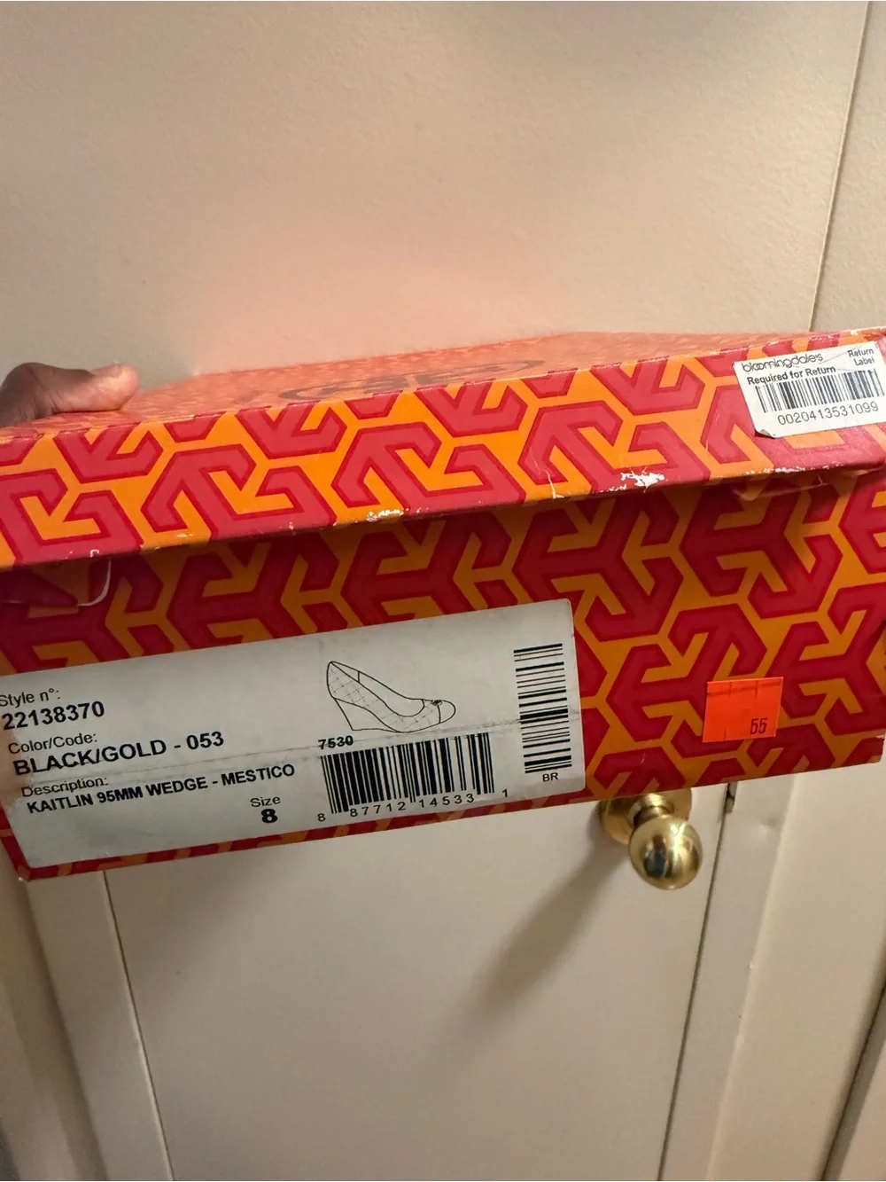 Tory Burch Black Quilted Leather Ballet Flats with Gold Logo Cap